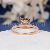 1.5ct Princess Cut Simulated Peach Morganite Accented Ring 14k Rose Gold Plated