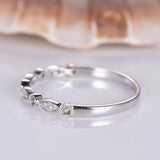 Milgrain Eternity Wedding Ring Band 1ct Round Cut Diamond 18k White Gold Finish