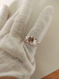 1.5ct Engagement Ring Oval Cut Peach Morganite Partywear 14k White Gold Finish