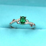 1.2ct Oval Cut Emerald Engagement Ring Solitaire with Accent 14k White Gold Over