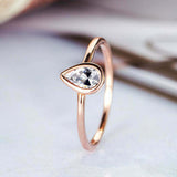 1ct Pear Cut VVS1D Diamond Engagement Ring Solitaire Promise 14k Rose Gold Over