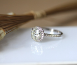 1.5ct Round Cut Diamond Engagement Ring 14k White Gold Finish Halo Solitaire