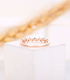 0.35ct Round Cut Moissanite Anniversary Women Wedding Band 14k Rose Gold Plated