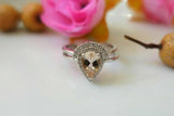 1.5ct Pear Peach Morganite Engagement Ring 14k White Gold Over Halo Bridal Set