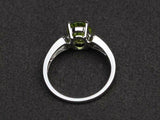 2.3ct Engagement Ring Oval Cut Green Peridot Diamond Accent 14k White Gold Over