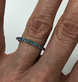 0.5ct Round Cut London Blue Topaz Wedding Band Half Eternity 14k White Gold Over