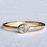 0.2ct Oval Simulated Diamond Bezel Set Engagement Ring 14k Yellow Gold Plated