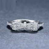1.7ct Round Cut Diamond Engagement Ring 14k White Gold Finish Bow Knot Design
