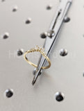 0.3ct Baguette Cut Simulated Diamond Curved Wedding Band 14k Yellow Gold Plated