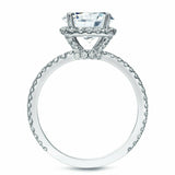 2.5Ct Cushion Cut DVVS1 Diamond Stylish Halo Engagement Ring 14K White Gold Over