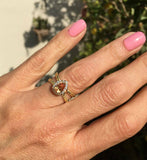 2ct Engagement Ring Pear Cut Morganite Cross Split Shank 14k Yellow Gold Finish