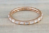 0.5ct Baguette Cut Diamond Wedding Band 14k Rose Gold Finish Channel Set Dainty