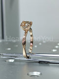 1ct Round Cut Simulated Peach Morganite Solitaire Ring 14k Yellow Gold Plated
