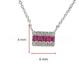 0.5ct Baguette Cut Simulated Pink Ruby Stylish Pendant 14k White Gold Plated