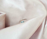 0.2ct Marquise Cut Blue Aquamarine Trilogy Minimalist Ring 14k White Gold Finish