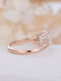 1ct Oval Cut Diamond Engagement Ring Round Accent Trilogy 14k Rose Gold Finish