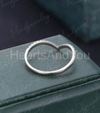 0.55ct Round Cut Moissanite Curved Stacking Wedding Band 14k White Gold Plated