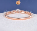 0.5ct Round Cut Moissanite Half Eternity Milgrain Wed Band 14k Rose Gold Plated
