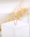 0.2ct Round Cut Moissanite Minimalist Trilogy Women Ring 14k Yellow Gold Plated