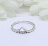 0.25ct Round Cut Diamond Wedding Band Petite Tiara Curved 14k White Gold Finish