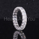 2.2ct Radiant Simulated Diamond Iced Eternity Wedding Band 14k White Gold Plated