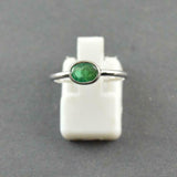 1ct Oval Green Emerald Bezel Set Solitaire Engagement Ring 14k White Gold Finish
