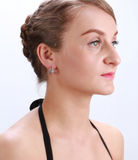 1ct Baguette Cut VVS1D Diamond Unique Design Hoop Earrings 14k Rose Gold Finish