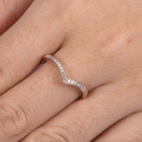 1.3ct Round Cut Diamond Wedding Band Curved Half Eternity 14k Rose Gold Finish