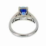 2.2ct Cushion Blue Sapphire Engagement Ring Accent Solitaire 14k White Gold Over