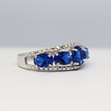 3Ct Oval Cut Blue Sapphire Stylish Vintage Engagement Ring 14K White Gold Finish