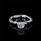 1.5Ct Round Cut Diamond Rope Band Solitaire Engagement Ring 14K White Gold Over