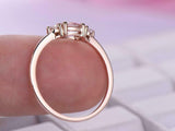 1ct Oval Cut Morganite Engagement Ring Minimalist Trilogy 14k Rose Gold Finish