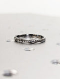 0.3ct Round Cut Moissanite Infinity Women Wedding Band 14k Black Gold Plated