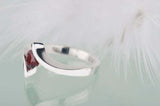 0.5ct Round Cut Red Garnet Engagement Ring Solitaire ByPass 14k WhiteGold Finish