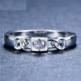 0.3ct Round Cut Diamond Engagement Ring 14k White Gold Finish Unique Stackable