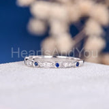 0.12ct Round Cut Simulated Sapphire Anniversary Wed Band 14k White Gold Plated
