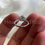 2.1ct Round Cut Moissanite Solitaire with Accents Ring 14K White Gold Plated
