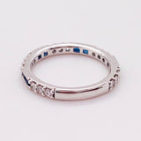 0.5ct Baguette Cut Simulated Sapphire Eternity Wedding Band 14k WhiteGold Plated