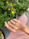 0.25ct Round Cut Moissanite Half Eternity Wedding Band 14k White Gold Plated