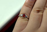 0.4ct Engagement Ring Oval Cut Pink Ruby Solitaire Women 14k White Gold Finish