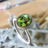 2ct Oval Green Peridot Engagement Ring Diamond Halo Solitaire 14k WhiteGold Over