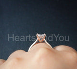 1ct Round Cut Simulated Morganite Solitaire Engagement Ring 14k Rose Gold Plated