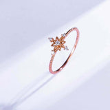 1ct Round Cut Diamond Engagement Ring Dainty Minimalist Women 14k Rose Gold Over