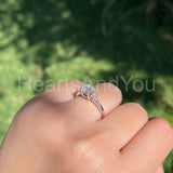 0.4ct Princess Simulated Diamond Trilogy Engagement Ring 14k White Gold Plated