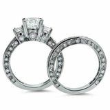 5.5ct Round Cut Diamond Vintage Bridal Set Engagement Ring 14K White Gold Finish