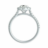 4ct Oval Cut Diamond Halo Two Row Accent Engagement Ring 14K White Gold Finish