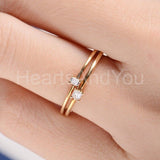 0.2ct Princess Cut Simulated Diamond Bridal Set Solitaire 14k Yellow Gold Plated