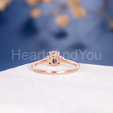 1ct Oval Cut Simulated Peach Morganite Three Stone Ring 14k Rose Gold Plated