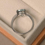2.2ct Engagement Ring Trillion Cut Aquamarine Diamond Accent 14k White Gold Over