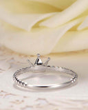 Princess Crown Tiara Engagement Ring 0.2ct Round Cut Diamond 14k White Gold Over